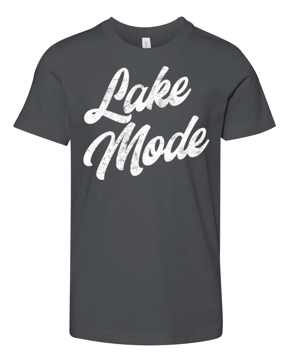 Lake Mode Distressed Text Youth Unisex Jersey Tee
