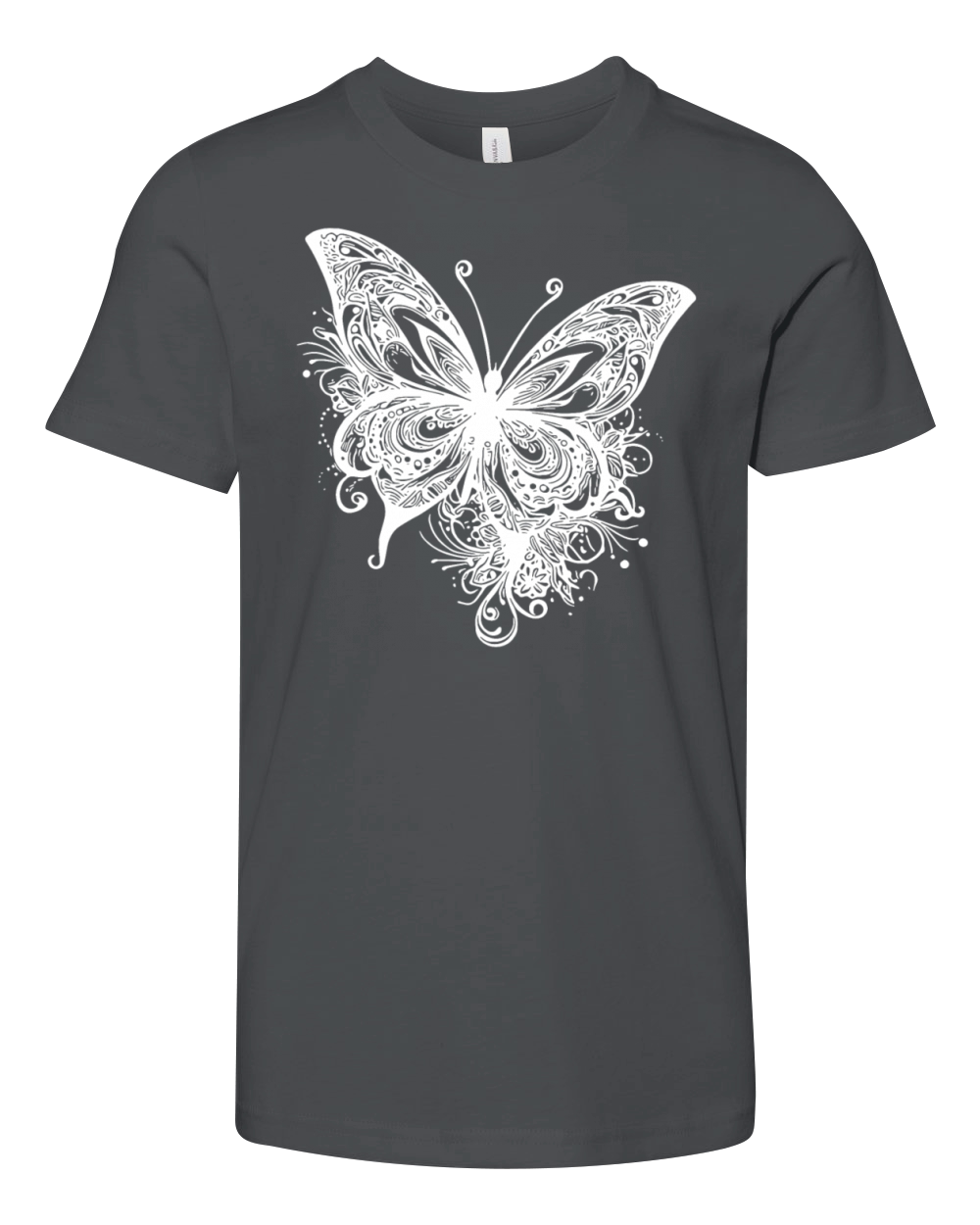 Pretty Vintage Butterfly Tattoo Line Style Youth Unisex Jersey Tee