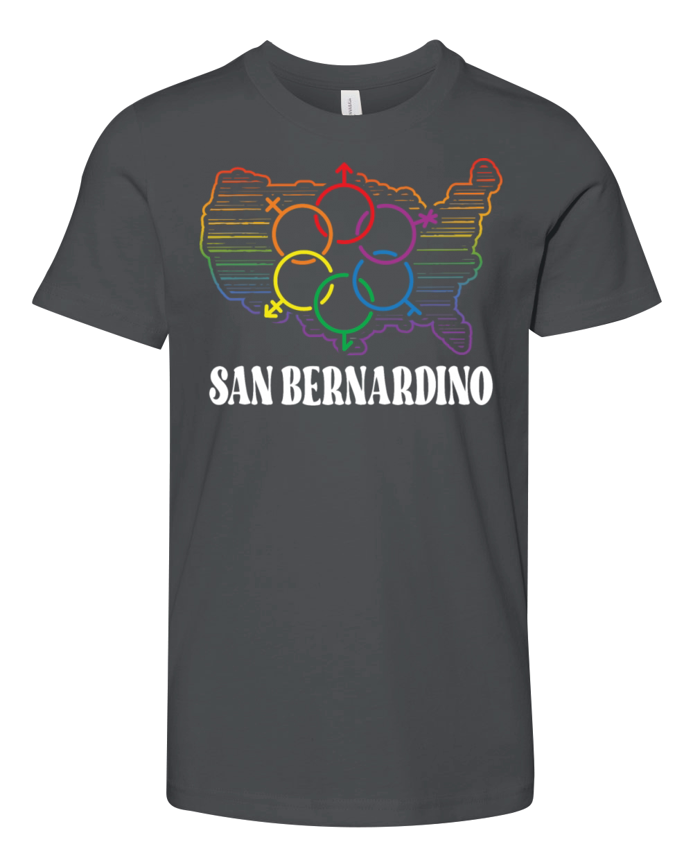 San Bernardino Pride Month Pride Flag LGBT Communi Youth Unisex Jersey Tee