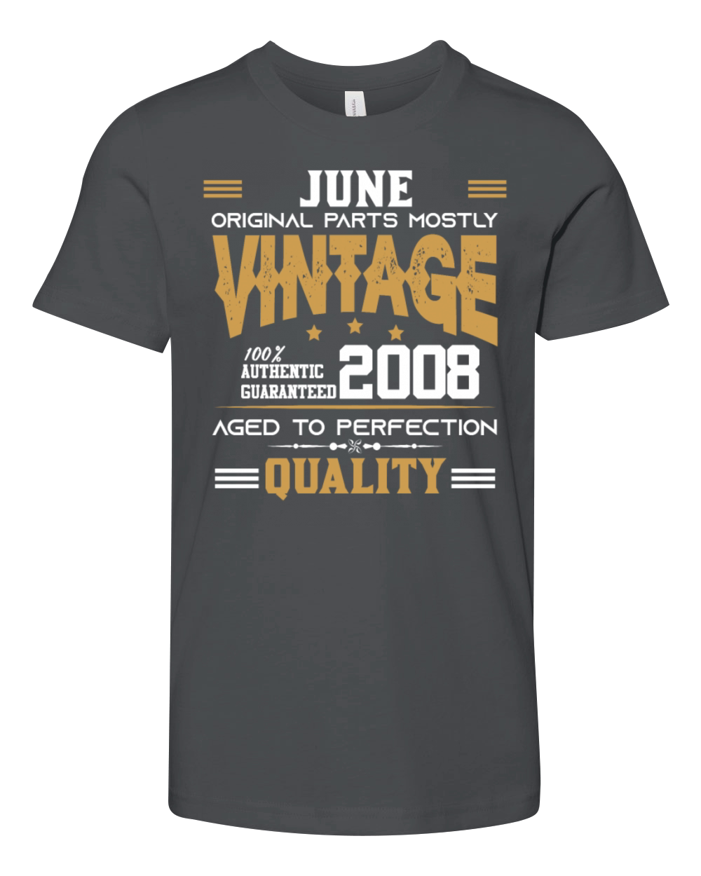 Vintage Aged To Perfection June 2008 Youth Unisex Jersey Tee