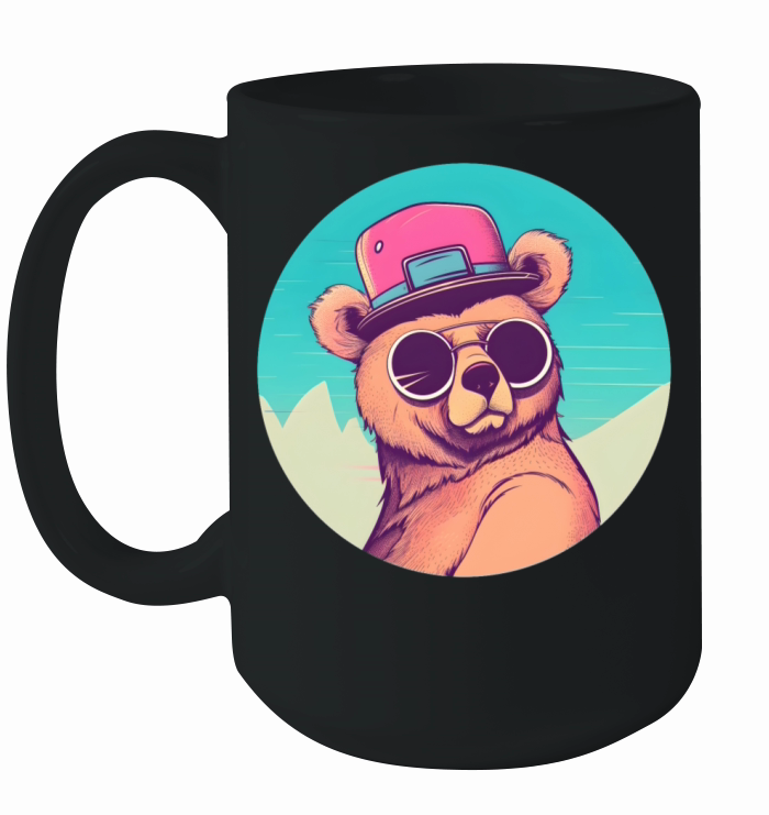 Vintage Retro Bear 80s 90s Style Ceramic Mug
