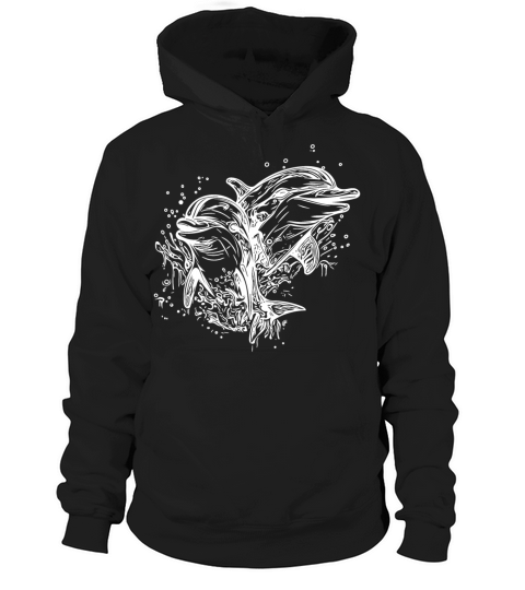 Cute Smiling Vintage Dolphins Hoodie Unisex