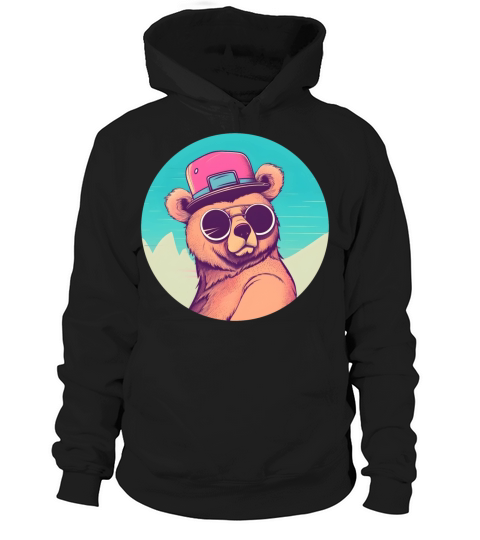 Vintage Retro Bear 80s 90s Style Hoodie Unisex