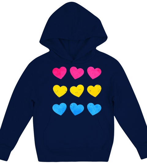 Pansexual Pride Pan Flag Hearts Subtle LGBTQ Kids Hoodie