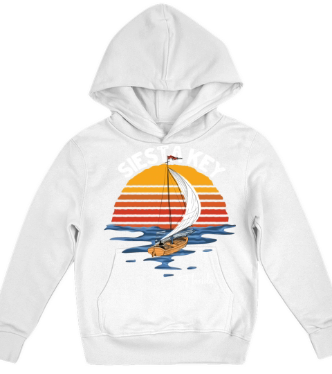 Vintage Siesta Key Florida Fl Souvenir Kids Hoodie