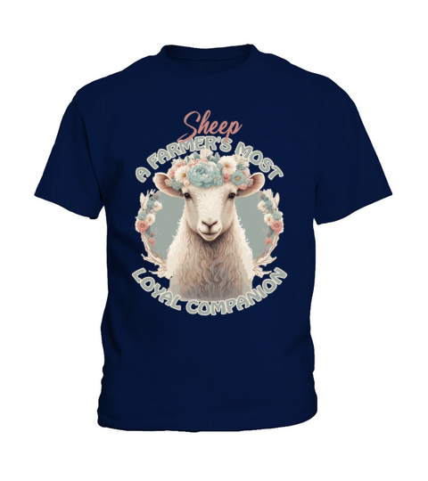 Flower Crown Sheep Funny Farm Animal Companion Quo Kids T-Shirt
