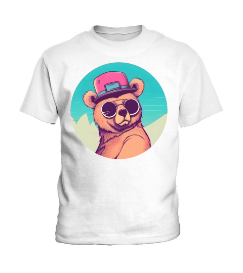 Vintage Retro Bear 80s 90s Style Kids T-Shirt