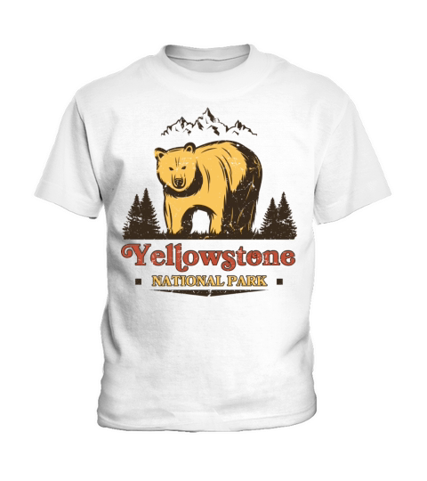 Yellowstone National Park Bear Vintage Kids T-Shirt