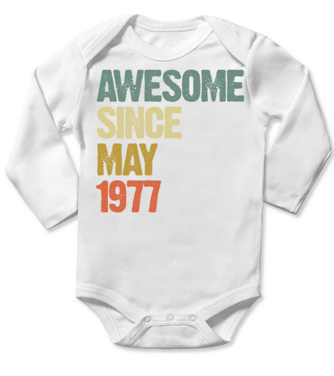Awesome Since May 1977 Retro Vintage Gift Long Sleeve Baby One-Piece