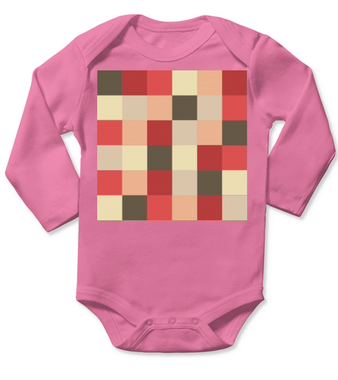 Colorful checker pattern Long Sleeve Baby One-Piece