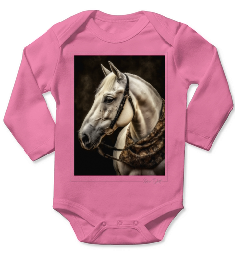 horse vintage style Long Sleeve Baby One-Piece