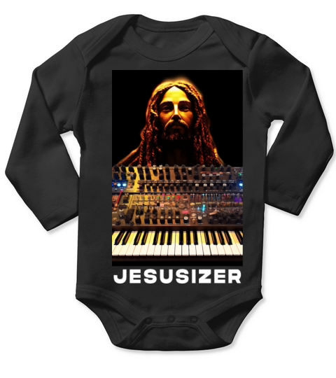 Jesusizer Vintage Jesus Synthesizer Analog Synth Long Sleeve Baby One-Piece