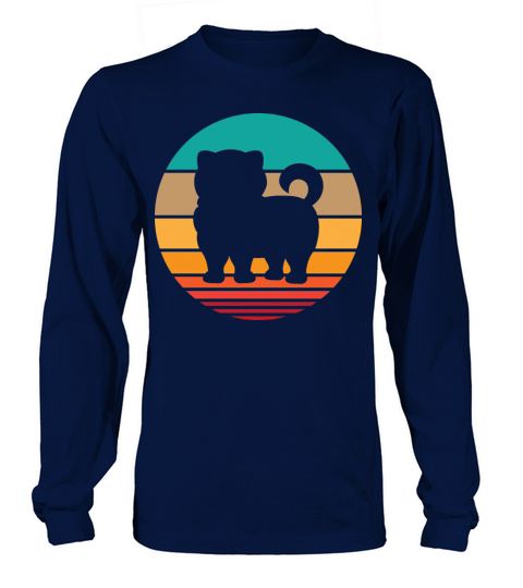 Dog Silhouette Retro Chow Chow Long sleeved Unisex