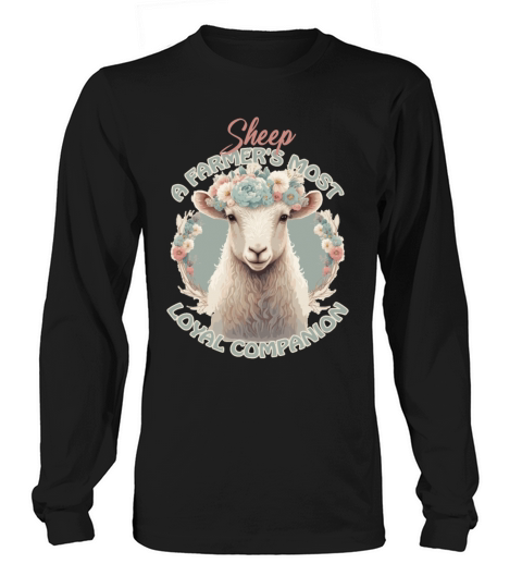 Flower Crown Sheep Funny Farm Animal Companion Quo Long sleeved Unisex