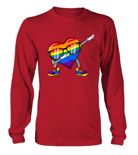 Gay Pride Rainbow Flag Dabbing Heart Sublte LGBTQ Long sleeved Unisex