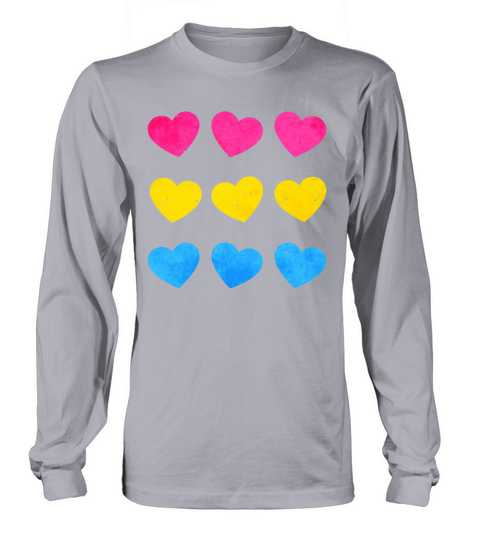 Pansexual Pride Pan Flag Hearts Subtle LGBTQ Long sleeved Unisex