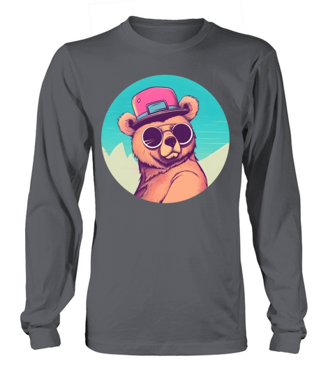 Vintage Retro Bear 80s 90s Style Long sleeved Unisex