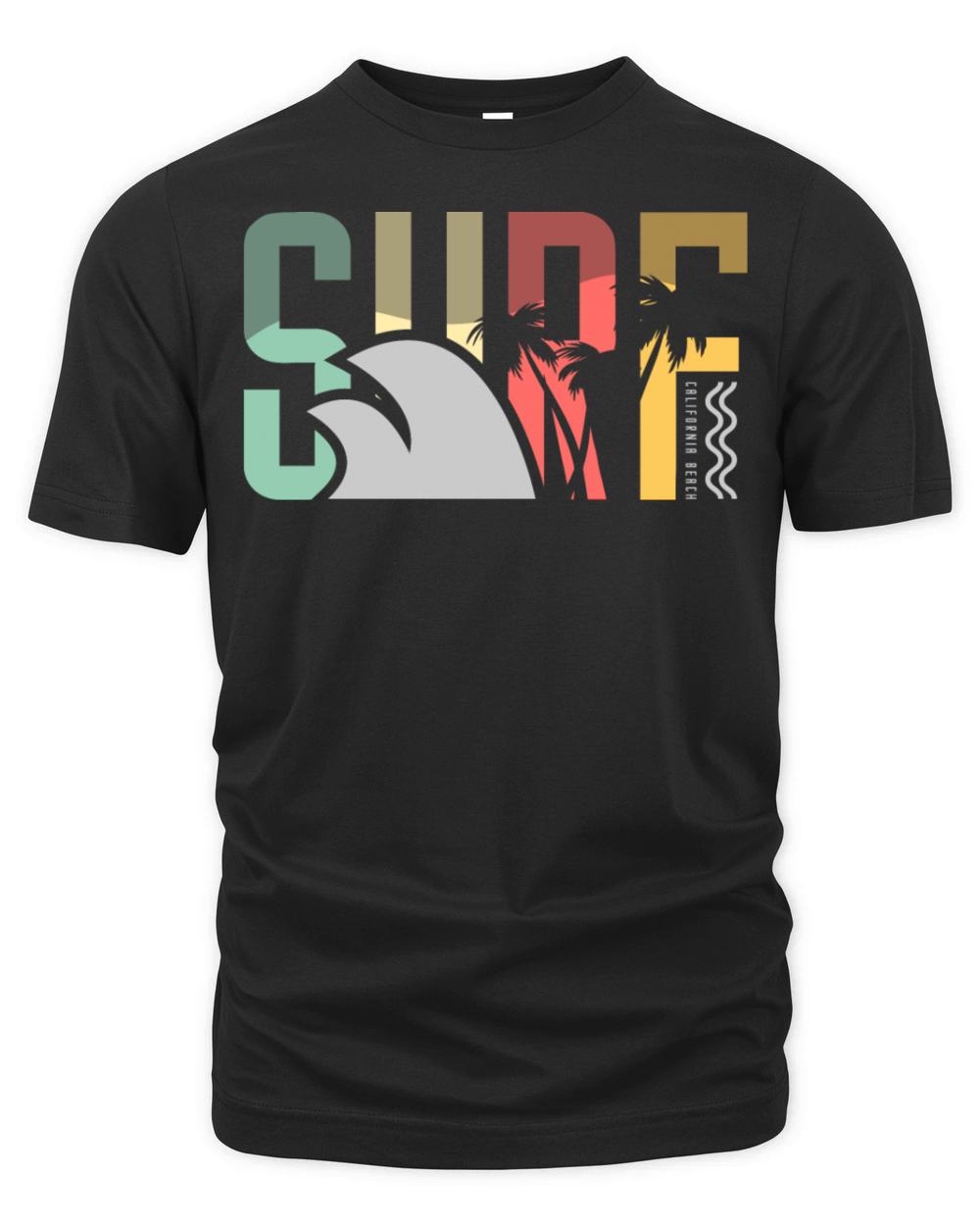 Surf California Beach Organic Unisex T-shirt