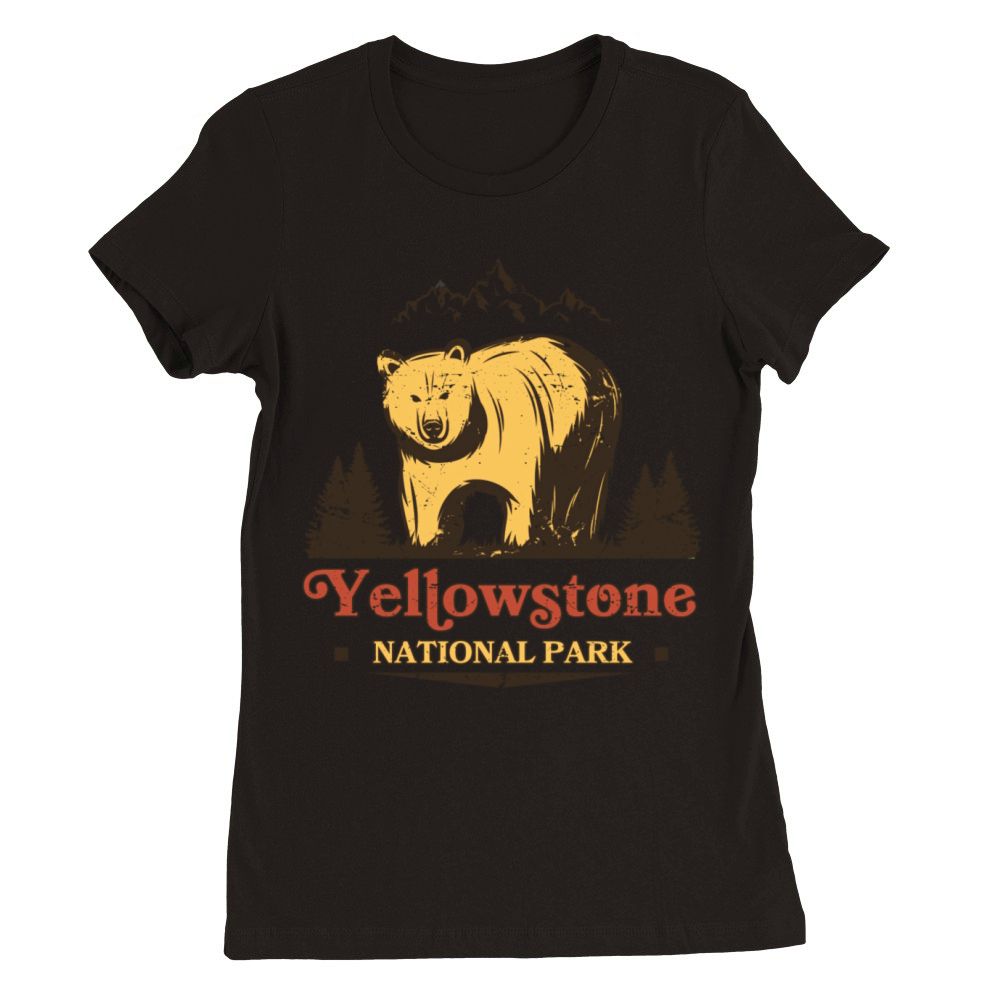 Yellowstone National Park Bear Vintage Premium Womens Crewneck T-shirt