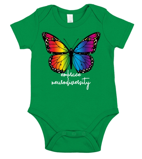 Embrace Neurodiversity Butterfly Autism Awareness Short Sleeve Baby One-Piece