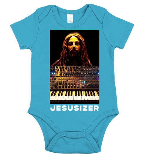Jesusizer Vintage Jesus Synthesizer Analog Synth Short Sleeve Baby One-Piece