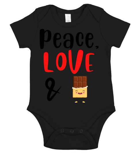 Peace Love and Chocolate Short Sleeve Baby One-Piece