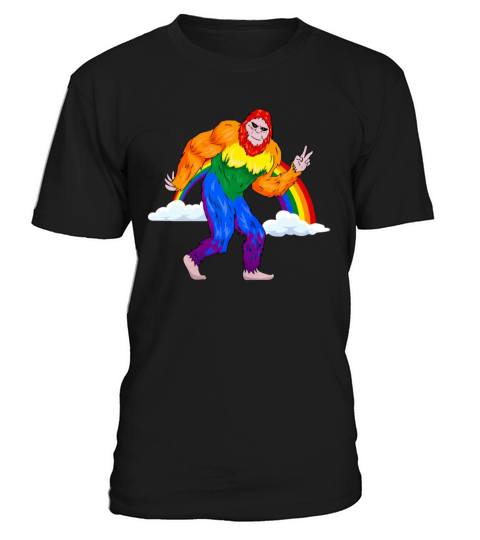 Gay Pride Rainbow Flag Bigfoot Sasquatch Sublte T-Shirt Unisex