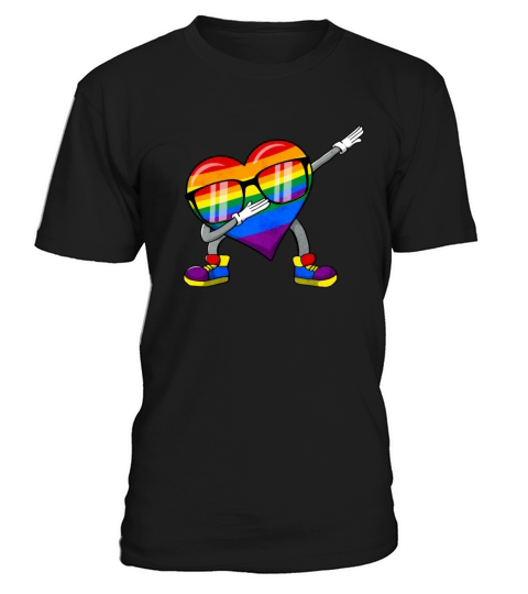 Gay Pride Rainbow Flag Dabbing Heart Sublte LGBTQ T-Shirt Unisex