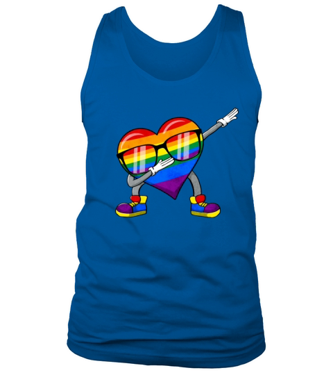 Gay Pride Rainbow Flag Dabbing Heart Sublte LGBTQ Tank Top Unisex