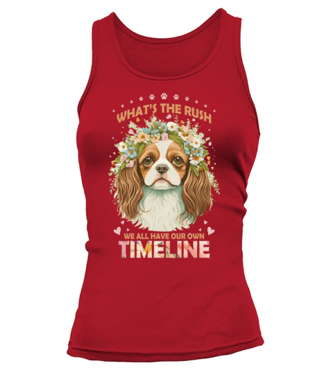 Cavalier King Charles Floral Dog Animal Lover Posi Tank top Woman