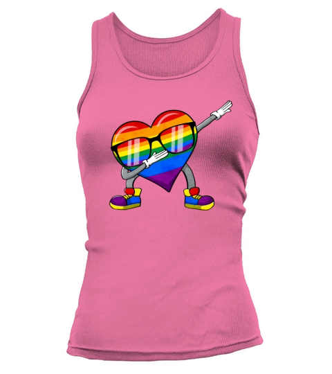 Gay Pride Rainbow Flag Dabbing Heart Sublte LGBTQ Tank top Woman