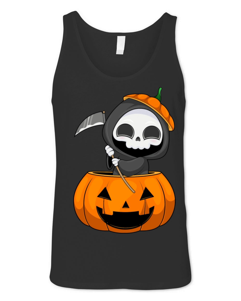 Halloween Grim Reaper Pumpkin Kawaii Jack O Unisex Jersey Tank