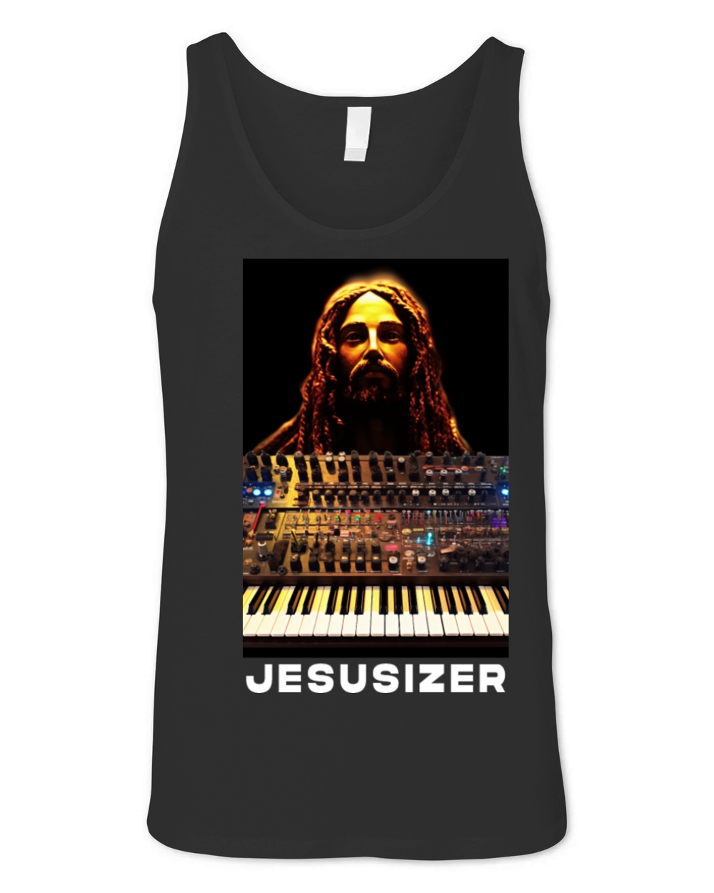 Jesusizer Vintage Jesus Synthesizer Analog Synth Unisex Jersey Tank