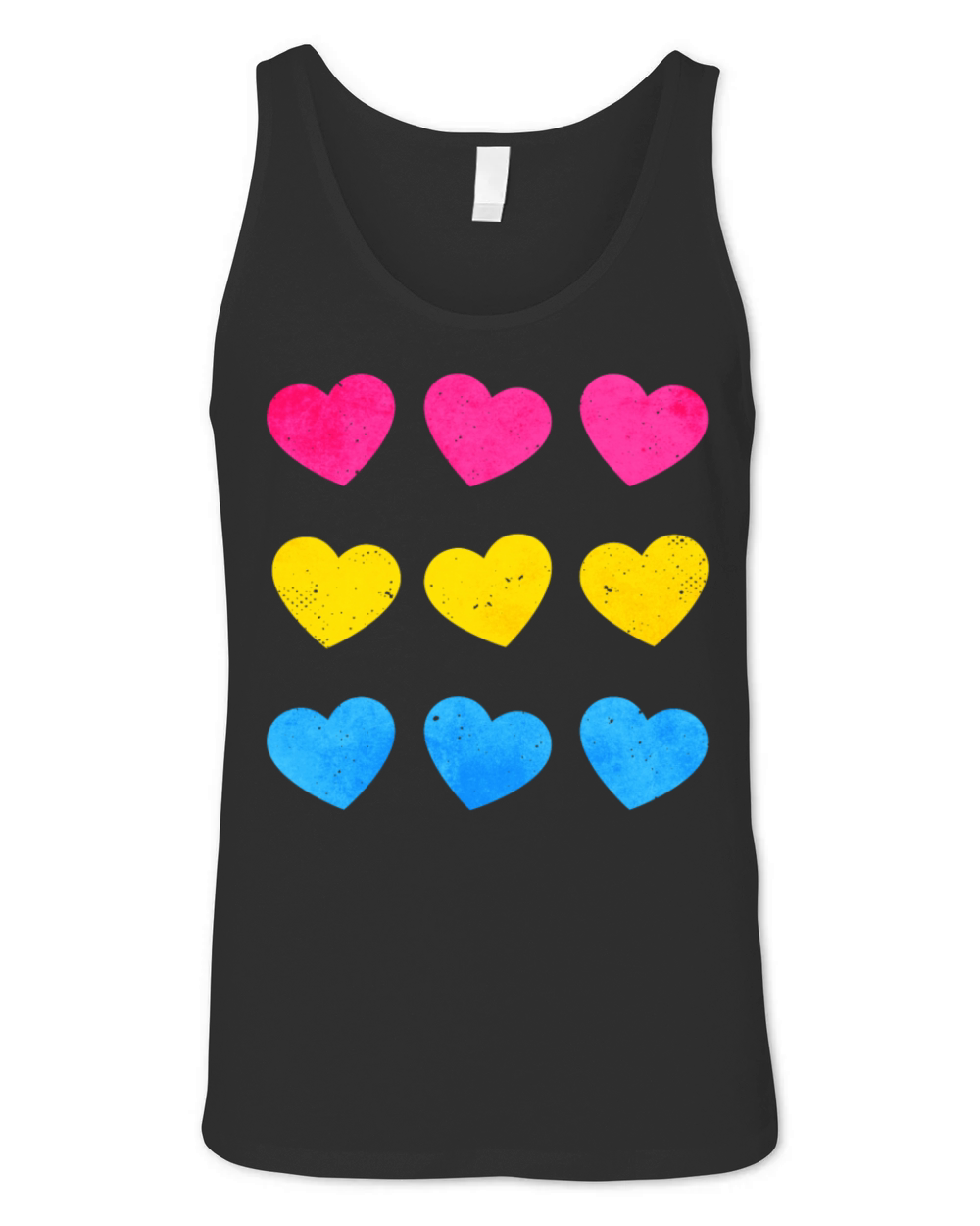 Pansexual Pride Pan Flag Hearts Subtle LGBTQ Unisex Jersey Tank