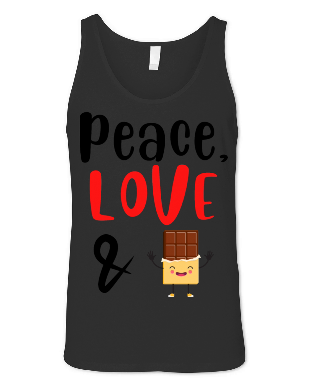 Peace Love and Chocolate Unisex Jersey Tank