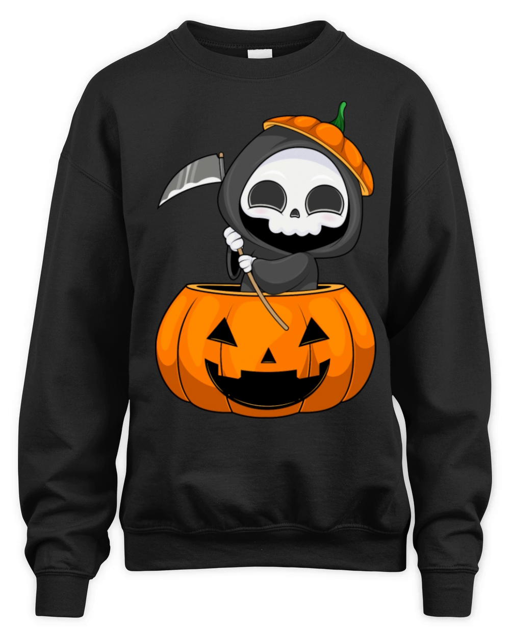 Halloween Grim Reaper Pumpkin Kawaii Jack O Unisex Premium Crewneck Sweatshirt