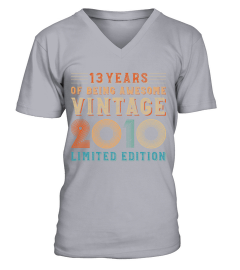 13 years of being awesome vintage 2010 limited edi V-Neck T-shirt