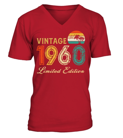 Vintage 1960 Limited Edition Made In 1960 Birthday V-Neck T-shirt
