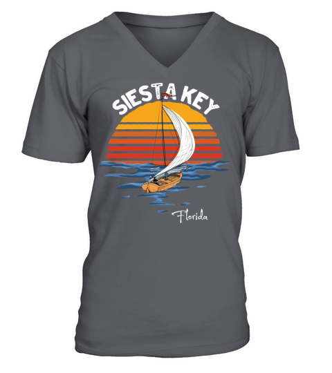 Vintage Siesta Key Florida Fl Souvenir V-Neck T-shirt