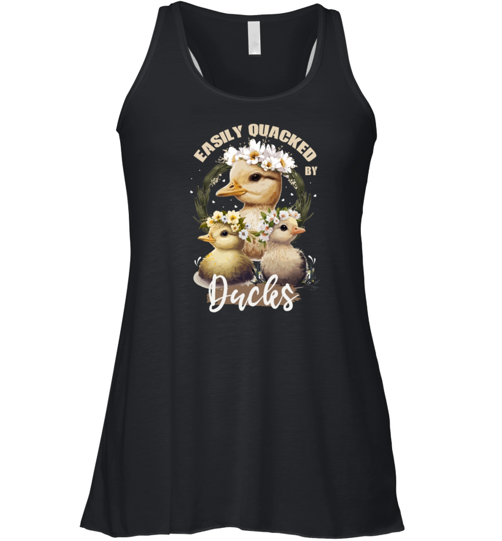 Easily Quacked By Ducks Flower Crown Ducklings Fun Women's Flowy Tank Top