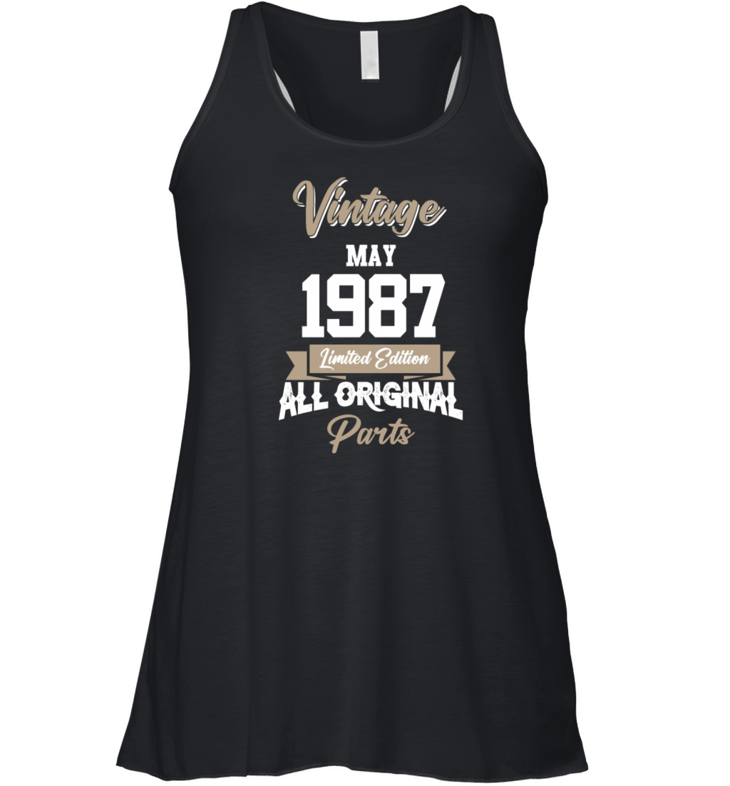 May 1987 Vintage Birthday Present Women's Flowy Tank Top