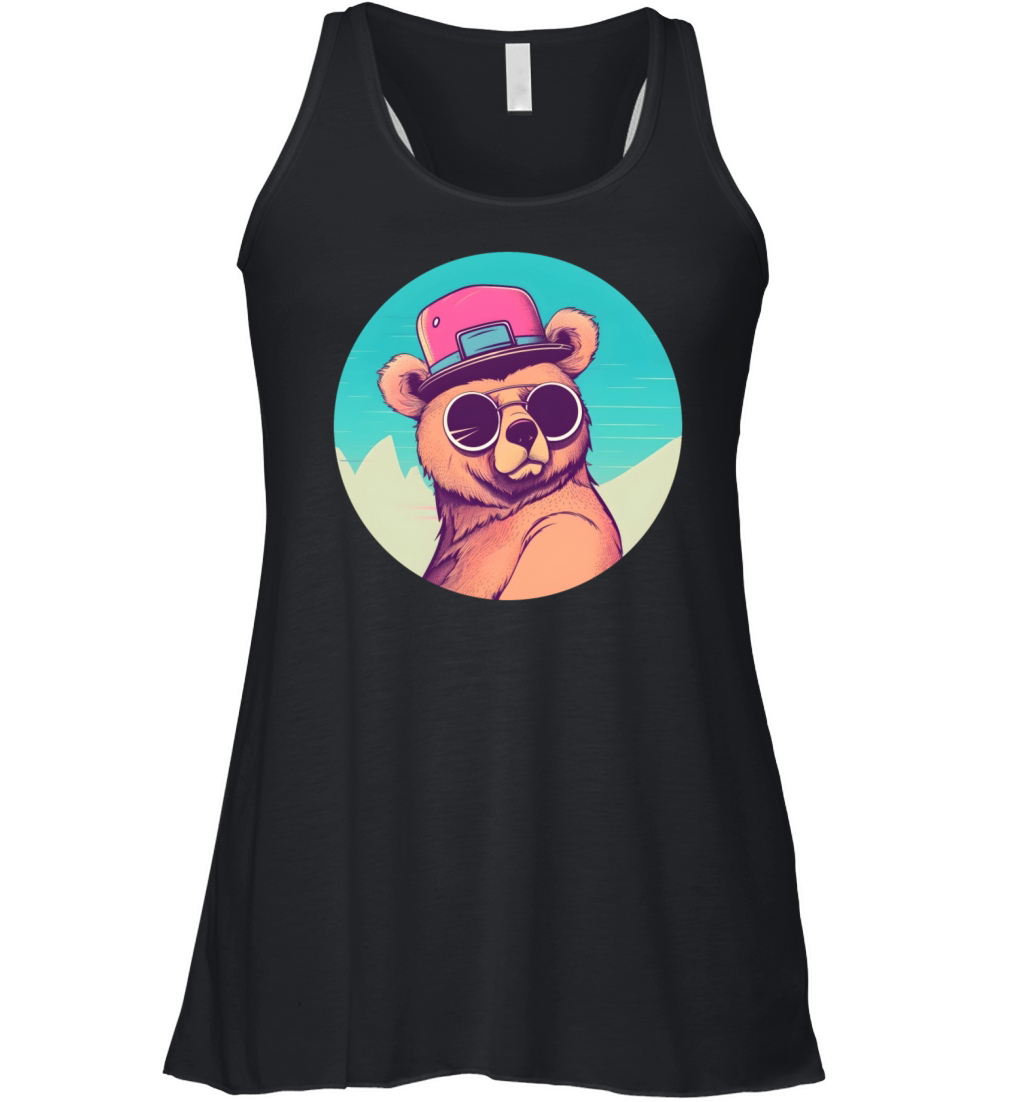 Vintage Retro Bear 80s 90s Style Women's Flowy Tank Top