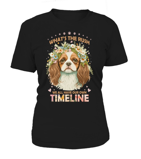 Cavalier King Charles Floral Dog Animal Lover Posi Women's T-Shirt