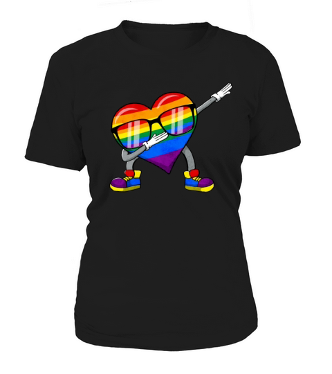 Gay Pride Rainbow Flag Dabbing Heart Sublte LGBTQ Women's T-Shirt