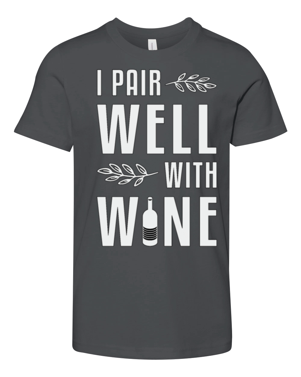I Pair Well With Wine Lover Red Wine Funny Youth Unisex Jersey Tee
