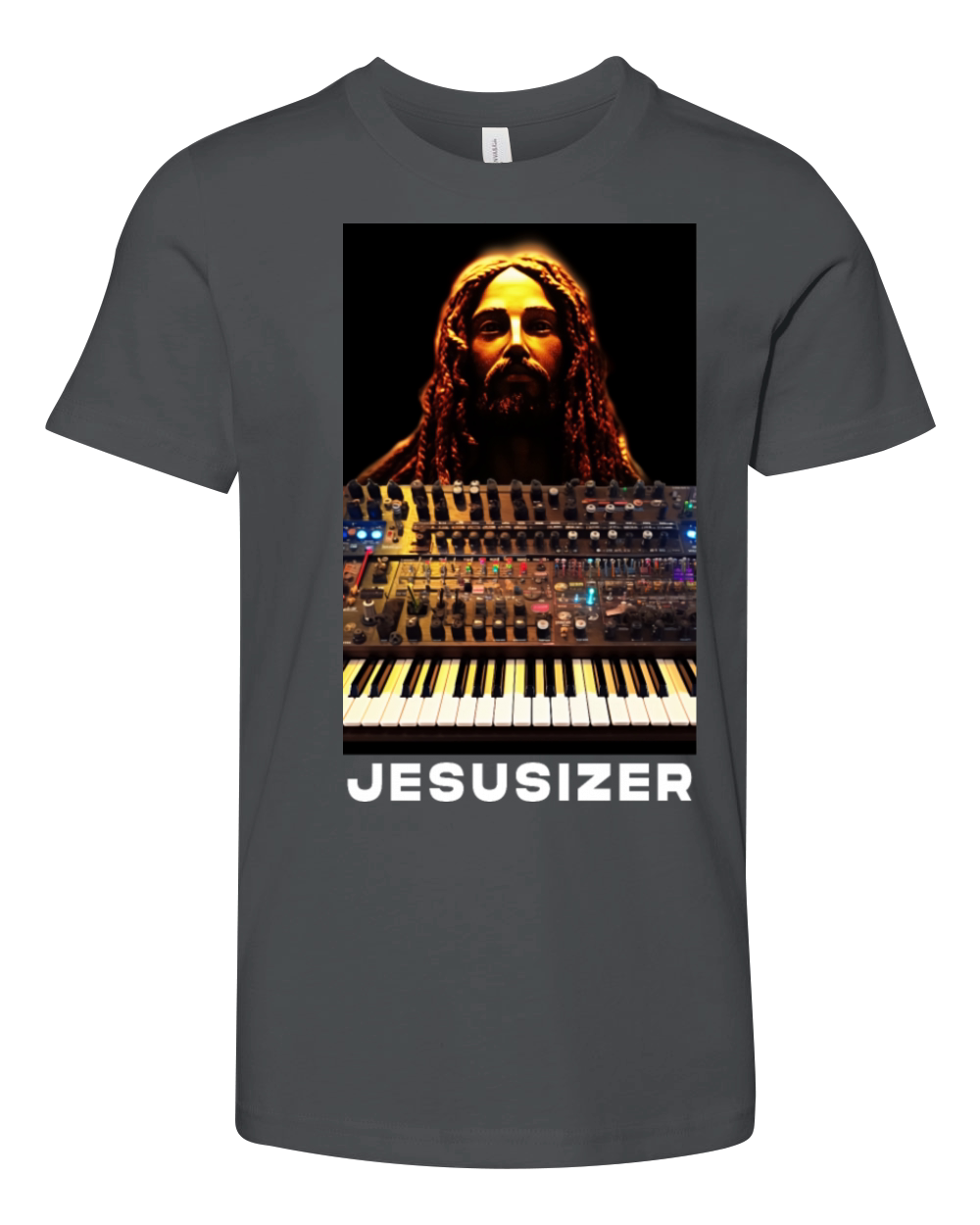 Jesusizer Vintage Jesus Synthesizer Analog Synth Youth Unisex Jersey Tee