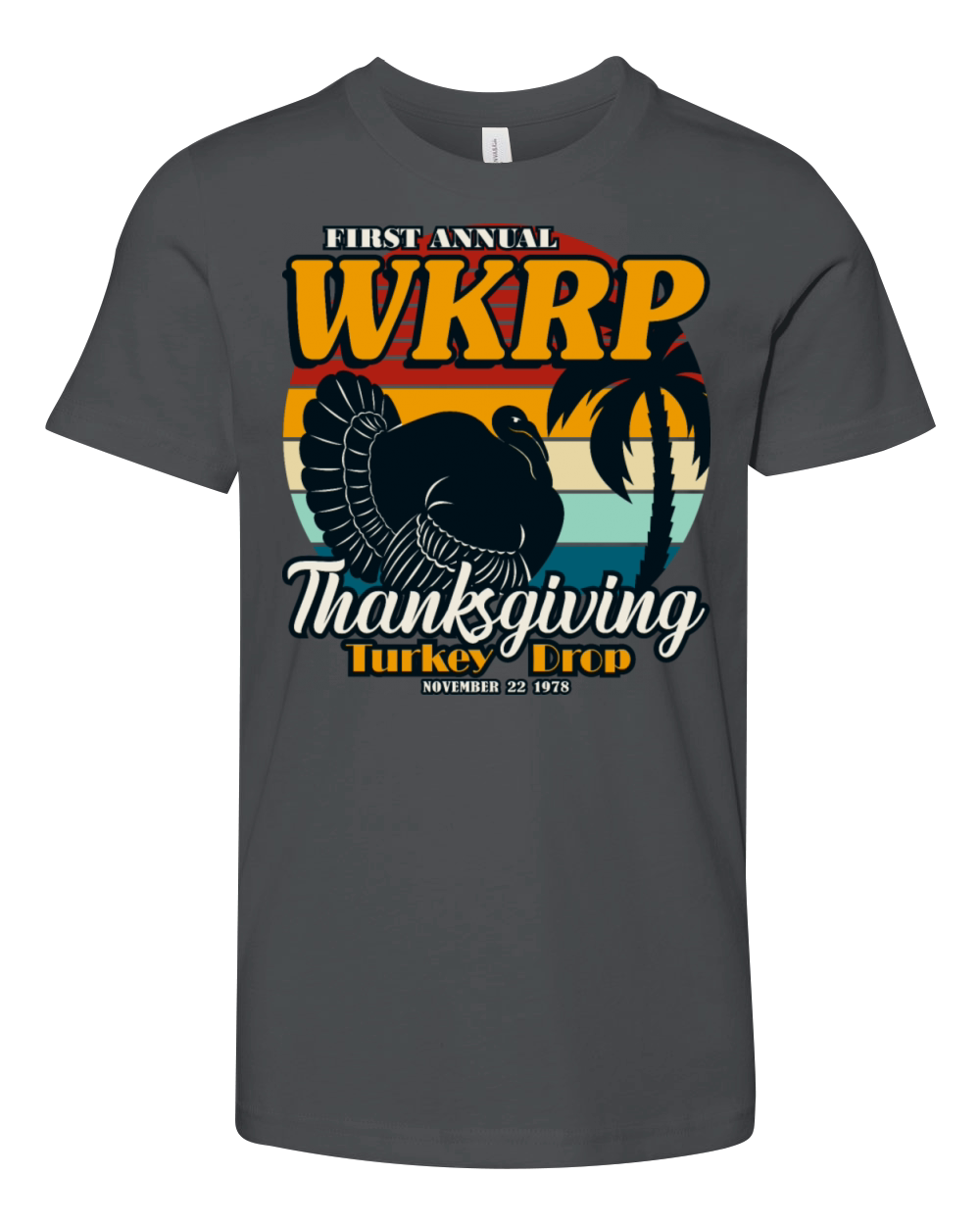 WKRP Thanksgiving Turkey Drop 1978 Vintage Retro Youth Unisex Jersey Tee