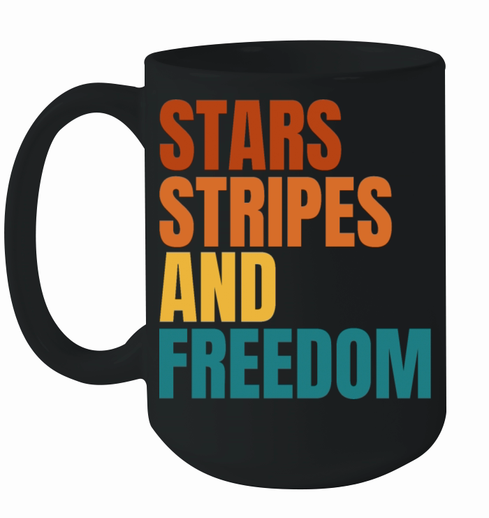 Stars Stripes And Freedom Ceramic Mug