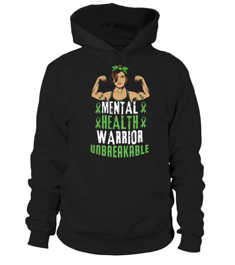 Green Mental Health Warrior Awareness Month Hoodie Unisex