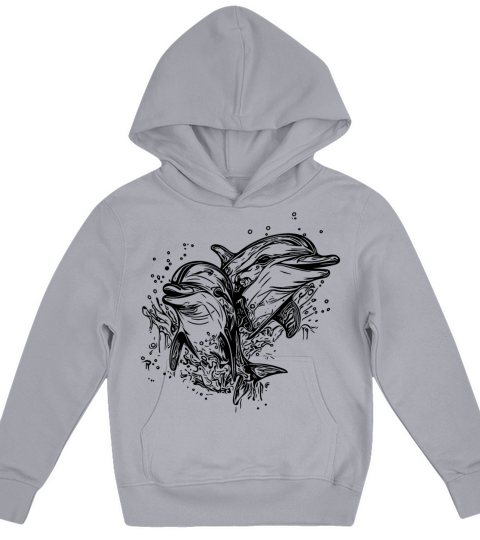 Cute Smiling Vintage Dolphins Kids Hoodie